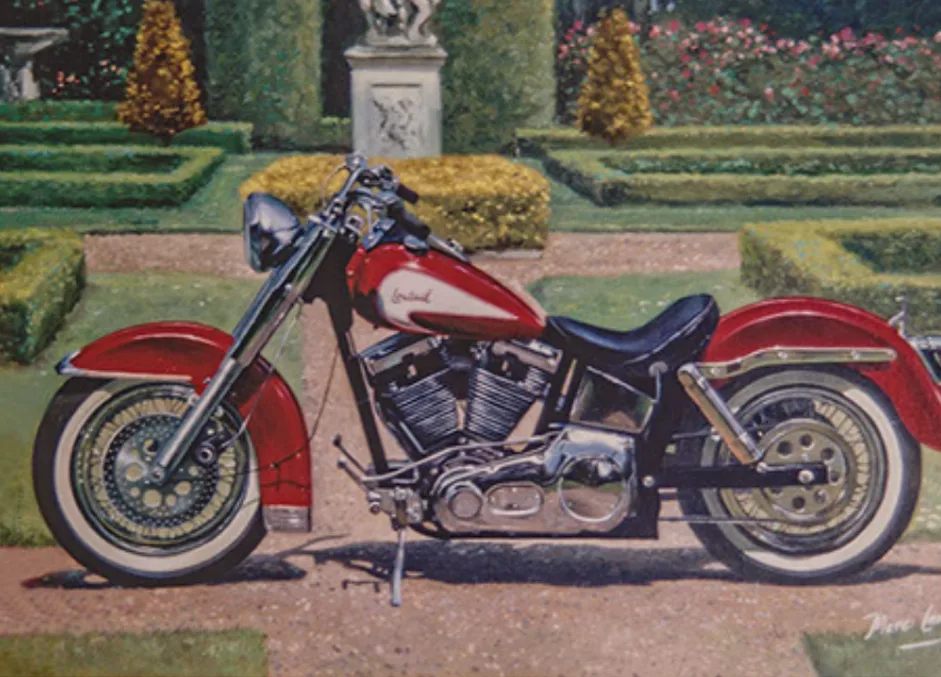 Harley Davidson Olie op doek 120 x 80cm