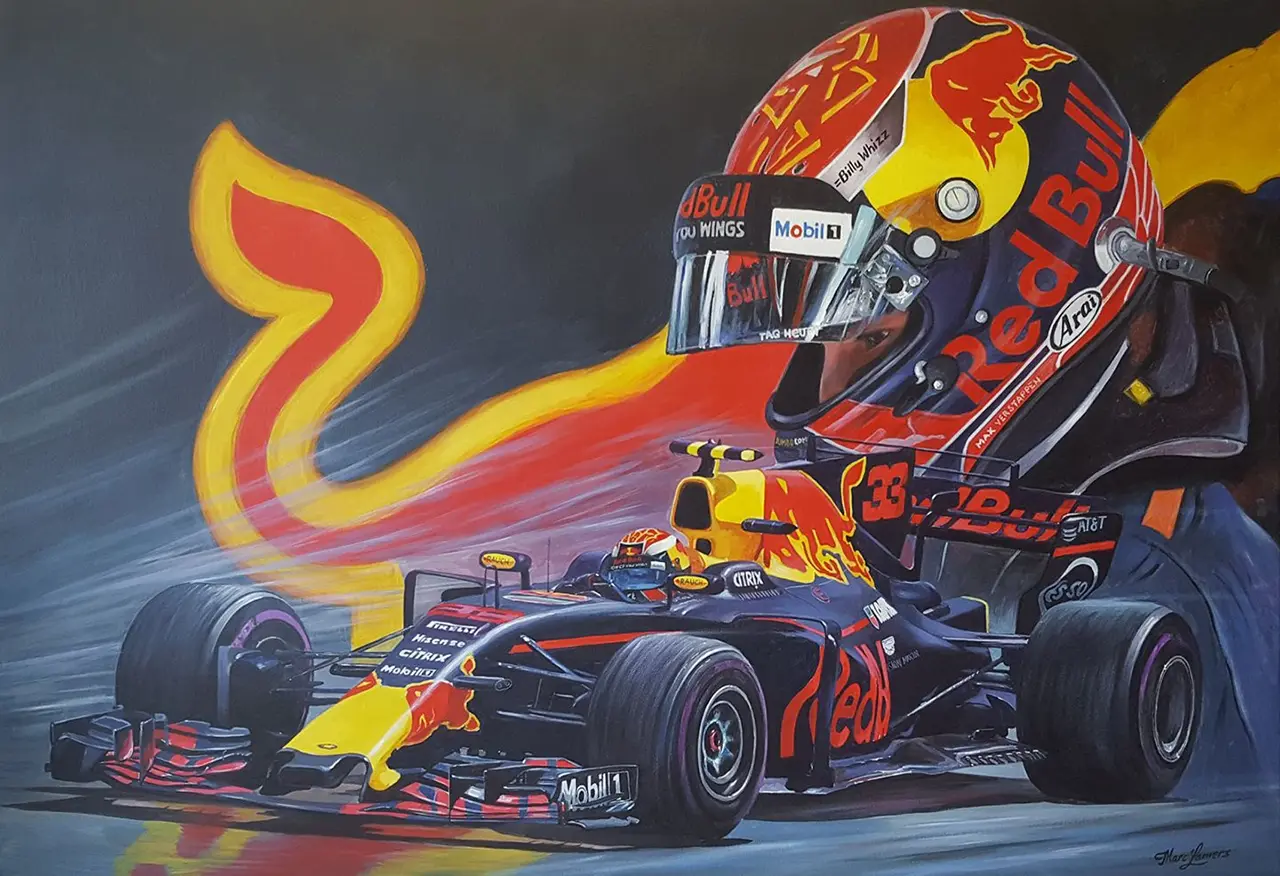 Marc Lamers Schilderijen Max Verstappen 70x100 cm
