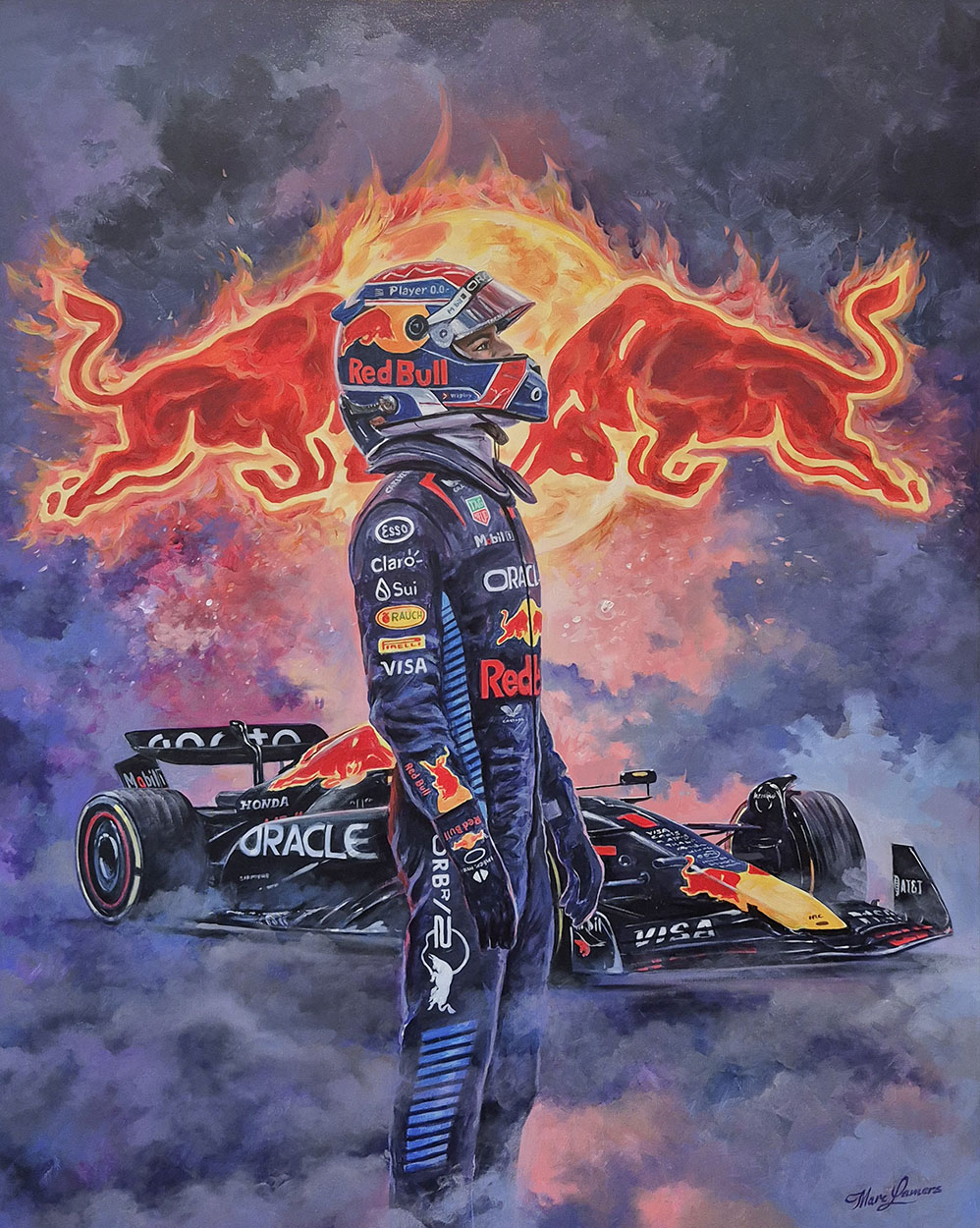 Marc Lamers Schilderijen Max Verstappen Olie op canvas 80x100cm
