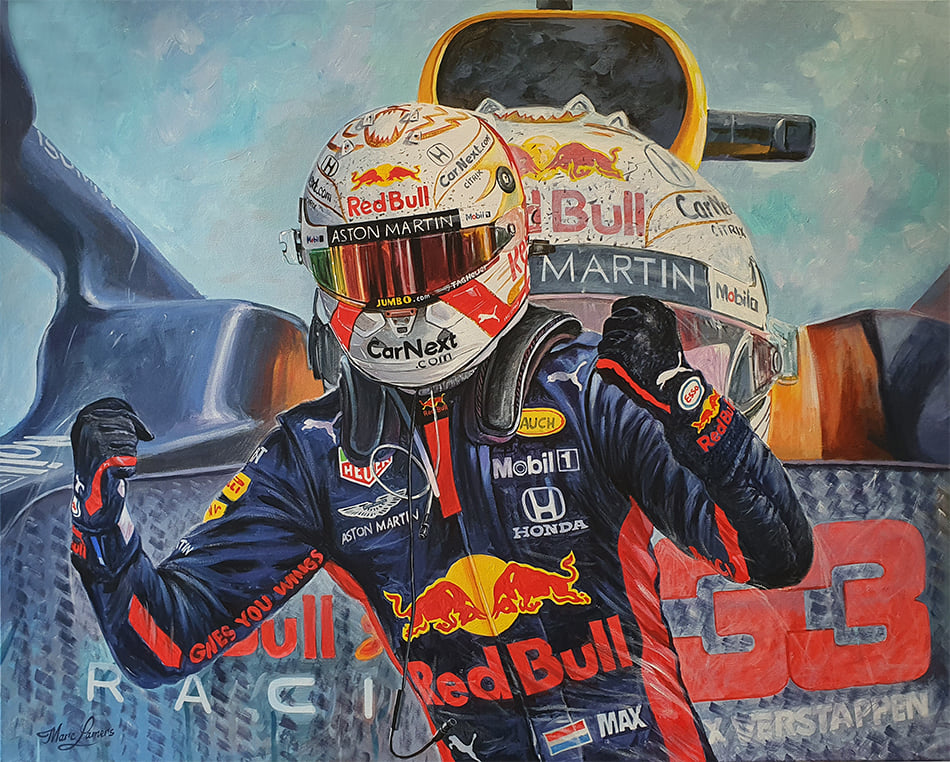 Marc Lamers schilderijen Victory at Silverstone 80x100