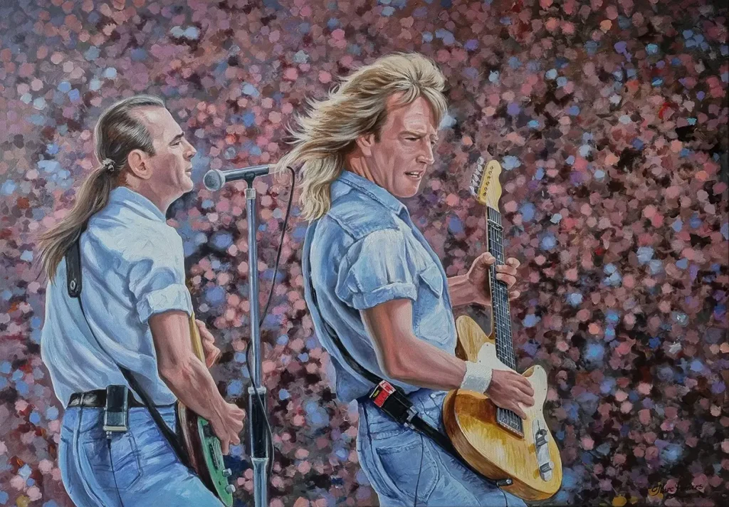 Schilderij Status Quo Rick Parfitt en Francis Rossi 70x100 cm