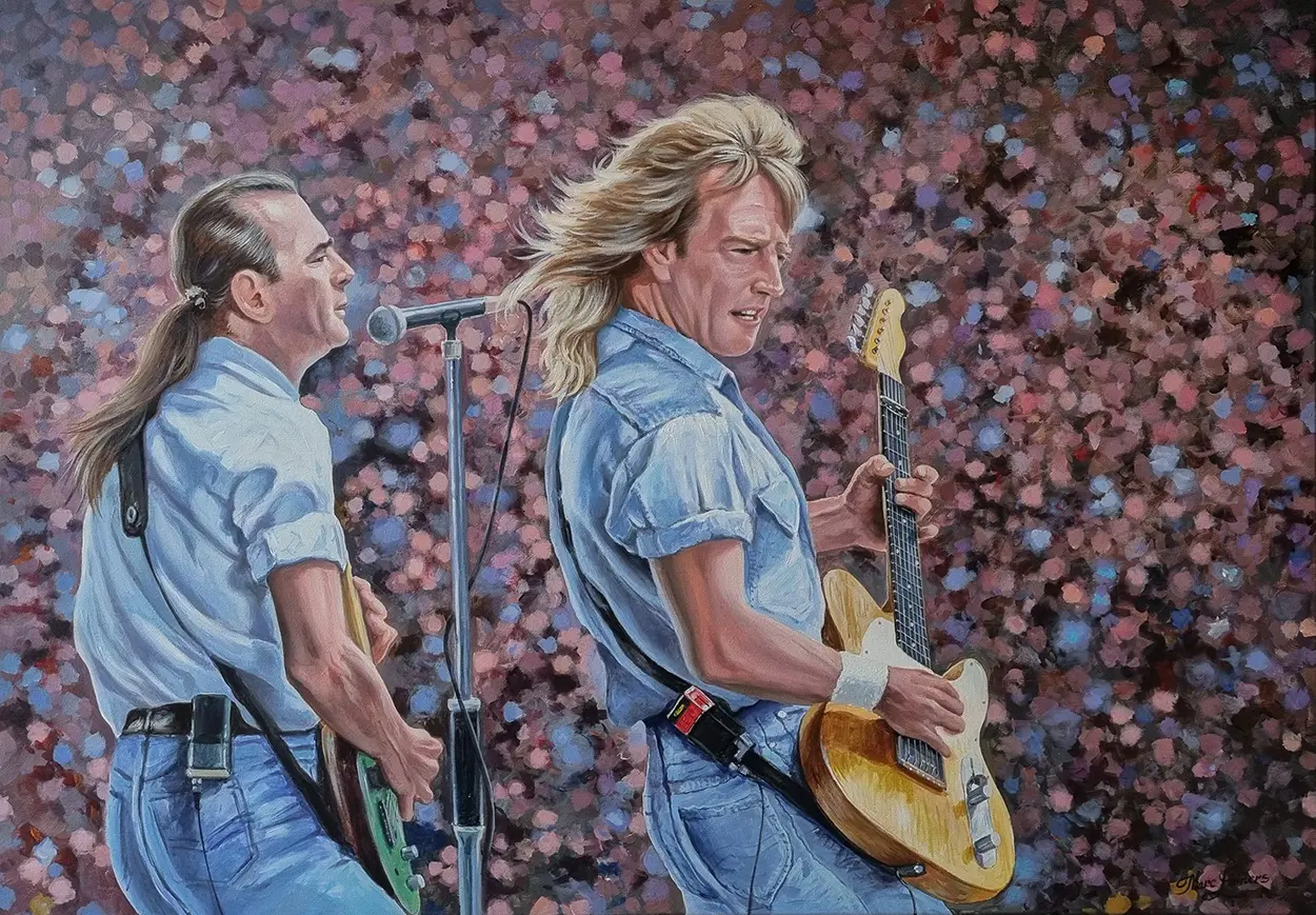 Schilderij Status Quo Rick Parfitt en Francis Rossi 70x100 cm