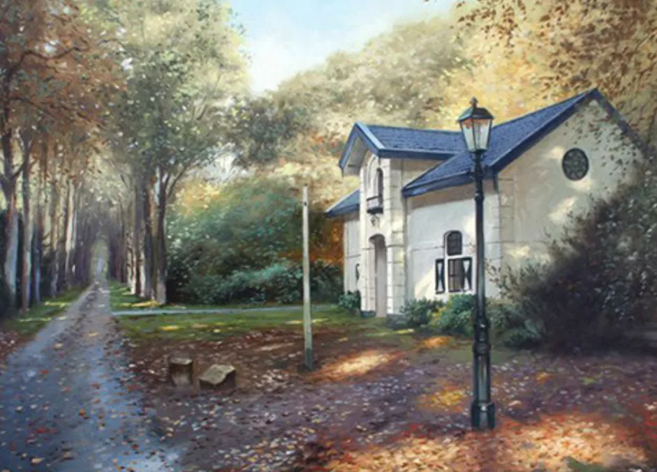 Tolhuis Olie op doek 50x40cm